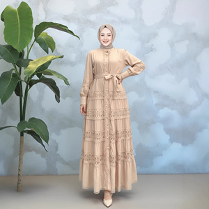 M351 # Abito Vintage Primaverile da Donna con 6 Colori, Produzione Cinese, Colletto Alto, Cuciture in Pizzo e Ampia <span class=keywords><strong>Gonna</strong></span> - Product Image 4