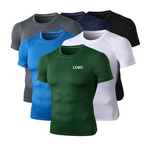 Herren Sportbekleidung Sportlich schnell trocknend Eng Sport Bodybuilding Polyester T-Shirt Herren Fitness-Shirts Fitness-Shirts Herren - Product Image 1
