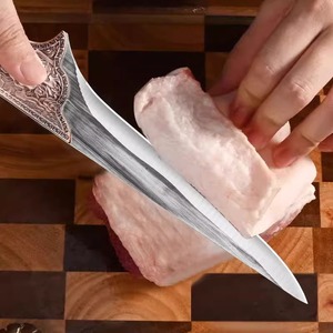 Hand Forged Carbon Steel Boning Knife 6-7.9in Blade Multi Purpose Kitchen Knife For Butchering And Deboning - Product Image 4