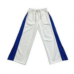 <b>Men's</b> Black Sweatpants With <b>White</b> Side Stripe Elastic Waist Drawstring Casual Pants Spring Wear - Product Image 4