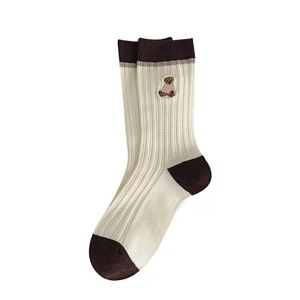 Women Striped Mid Calf Slouch Socks Cotton Polyester Winter Breathable Sweat Absorbing Casual Style For Sneakers - Product Image 4