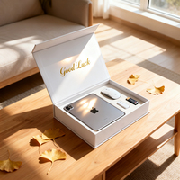 Lussuosa Scatola Regalo Magnetica Bianca e Nera, Scatola Rigida a Forma di Libro Beige con Laminazione Opaca, Prodotti in Cartone per Confezionamento