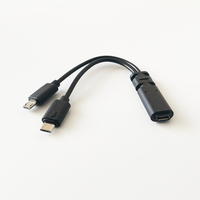 Câble de chargeur Micro USB femelle vers mâle 2 en 1 OEM Android V8, câbles Micro USB courts