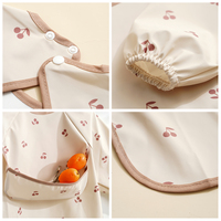 Bavoir-Tablier Imperméable à Manches Longues pour Bébé, Motif Animalier, Écologique, avec Logo Personnalisé, pour l'Alimentation des Garçons et des Filles, Facile à Nettoyer