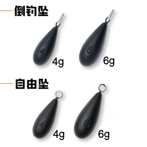 Pesa de pesca de caída libre tipo lágrima 4g 6g para lubina, accesorios de señuelos para pesca en agua dulce - Product Image 1