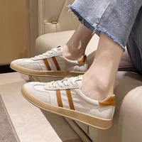 Chaussures de sport tendance pour femmes, lacets, tennis, décontractées, en cuir de vache, basses, tendance, baskets plates