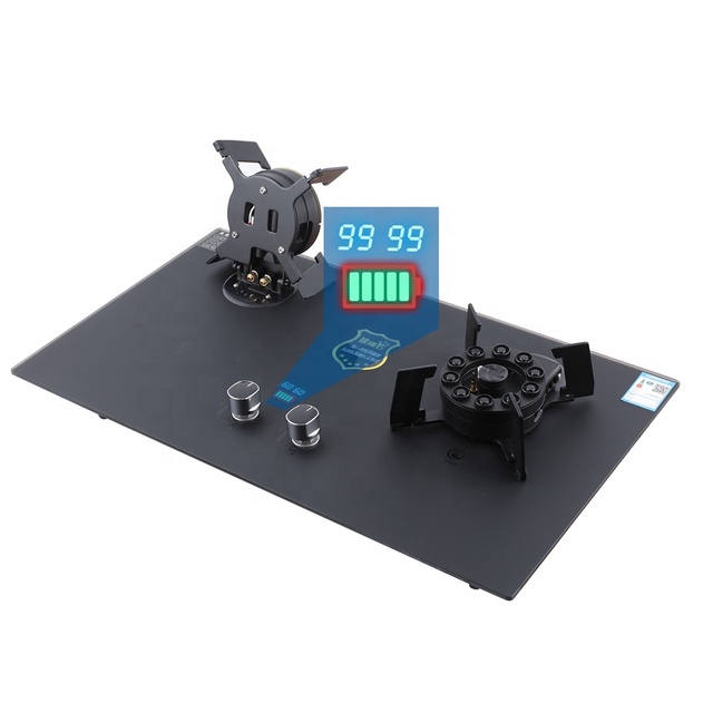 CE Smart Timer Kitchen Appliance Built in lpg Glass Top Double Two 2 burner Gas Range Cooker Hob Flip Gas Stove 2 Burners