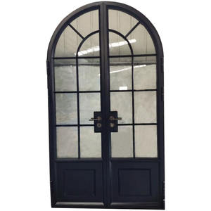 Personalizado alta qualidade preto aço emoldurado vidro vintage entrada porta - Product Image 4