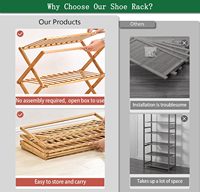 Meuble à chaussures simple et sans installation pour la maison, étagère à chaussures à 6 niveaux, organisateur de rangement pliable en bambou pour couloirs