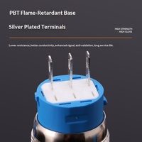 Botón Pulsador Metálico Impermeable IP67 de 16mm, 19mm, 22mm, de Latón Niquelado, con Función de Auto-reinicio/Auto-bloqueo, Botón de Arranque Industrial