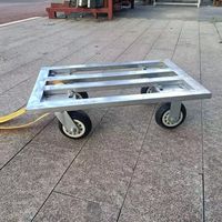 Chariot à tortue personnalisé en acier inoxydable 201, plateau basculant, quatre roues silencieuses, petit chariot à plateau plat, revêtement en poudre de qualité alimentaire
