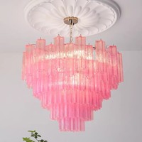 Lustre en cristal de verre de Murano de style français, type branche, LED, fabriqué à la main, vente directe d'usine, éclairage transfrontalier
