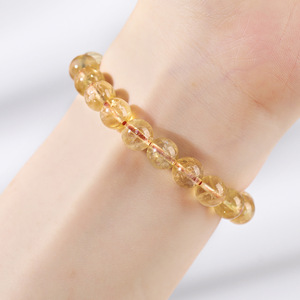 <span class=keywords><strong>Bracelet</strong></span> en Citrine Naturelle Brésilienne 8mm pour Femmes et Hommes, Fait Main, Élastique, Bijou Porte-Bonheur, Vente en Gros - Product Image 4