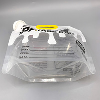 Pochette de stockage de liquide personnalisée de 1,5 L avec bouchon à vis pour l'emballage de peinture et de solvant, sac en plastique durable avec poignée de transport