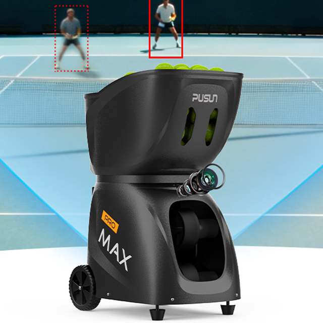 AI Tennis Ball Machine Real-Time Player Tracking Smart Training System Automatic Ball Feeding Control ABS Steel Construction