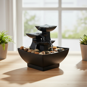 Novedades 2026, Decoración para el Hogar, Fuente de Agua de Mesa de 3 Niveles para Relajación, con Rocas Naturales y Luz LED - Product Image 1