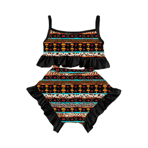 Ensemble de vêtements pour bébé fille, haut à bretelles à volants floraux, petit haut assorti, petite culotte, tenue pour bébé fille - Product Image 2