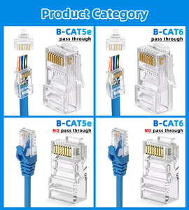 หัวต่อ RJ45 Cat5e Cat6 8P8C แบบใสสำหรับสายแลน ขายส่ง - Product Image 4