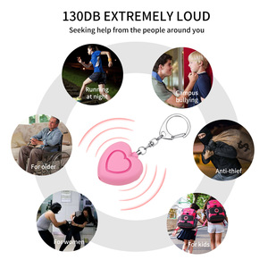 125dB Thêm Loud loa hình trái tim an toàn âm thanh an toàn cá nhân thiết bị báo động Keychain cho phụ nữ - Product Image 5