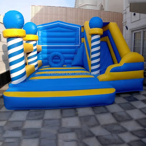 Inflable <span class=keywords><strong>Profesional</strong></span> Azul y Amarillo para Niños, Compre un <span class=keywords><strong>Castillo</strong></span> Inflable con Tobogán, Equipo de Juegos para Exteriores - Product Image 1