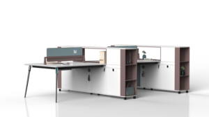 Table de bureau modulaire en bois pour espace de coworking moderne, poste de travail, bureau, 4 places, mobilier de bureau pour le personnel - Product Image 5