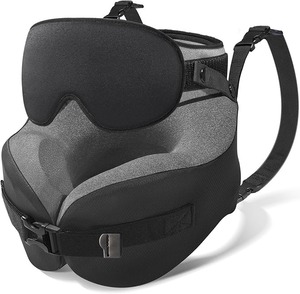 Almohada de Viaje para Soporte Cervical, Reposacabezas con Antifaz y Correa Ajustable para Auto y Avión - Product Image 1