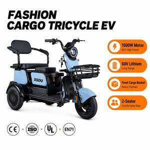Motocicleta Eléctrica <span class=keywords><strong>de</strong></span> Tres Ruedas <span class=keywords><strong>de</strong></span> 60V 1500W con Cabina Cerrada y Carrocería Abierta - Product Image 1