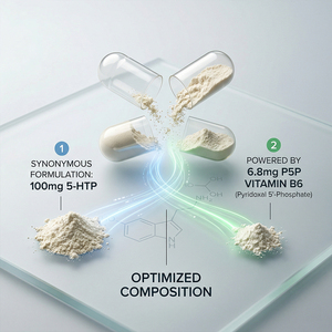 Capsules de 5-hydroxytryptophane en vrac avec <span class=keywords><strong>vitamine</strong></span> <span class=keywords><strong>B6</strong></span> <span class=keywords><strong>P5P</strong></span> pour la fabrication sur mesure en marque blanche - Product Image 3