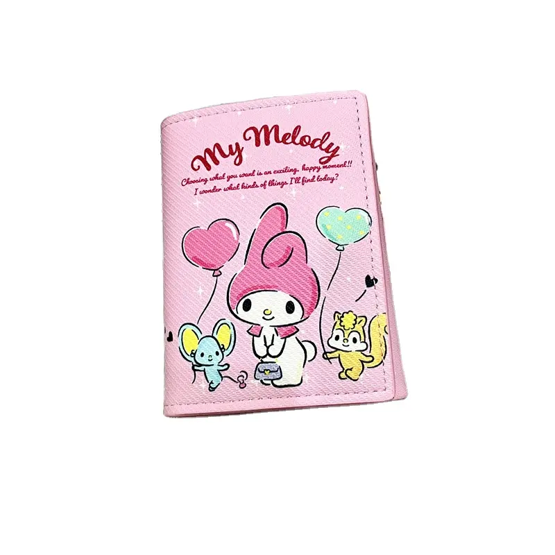 Tytopone Cartoon Sanrio Kuromi Drievoudige Portemonnee Kinderen Studenten Portemonnee Korte Multi-Card Slot Cartoon Casual Portemonnee