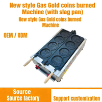 Gaufrier Électrique Professionnel Industriel Commercial Antiadhésif en Acier Inoxydable YYHB Personnalisé pour Gaufres en Forme de Pièce d'Or pour Restaurants