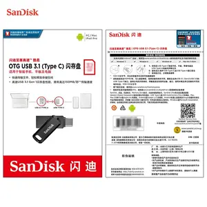 Sandisk-unidad de memoria usb otg, usb 3,1, tipo c, SDDDC3, 32GB, 64GB, 128GB, unidades flash listas para enviar