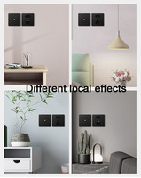 Interrupteurs muraux 86 Home GOLD TOGGLE, panneau en acier inoxydable noir, 146 double pôle, 10A, prise universelle UK, 1/2/3/4 gang