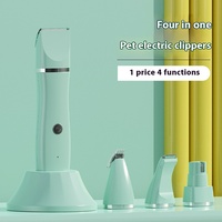 Tondeuse automatique silencieuse 4-en-1 pour animaux de compagnie Tondeuse à faible bruit pour chiens avec 4 lames de meulage des cheveux et des ongles pour chats et chiens
