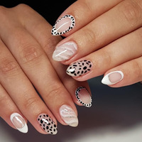 Autocollants pour ongles en forme de croix, style gothique, dégradé, bijoux pour ongles, manucure, 24 pièces, ongles courts en amande rouge, automne