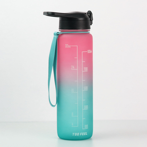 Borraccia Motivazionale in Plastica all'Ingrosso, Borracce Nere Rotonde Simili con Manico da 32oz, Produttore di Borracce in Tritan - Product Image 5