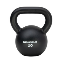 Kettlebell robuste de 10 kg en acier noir pour entraînement à domicile, musculation et équipement de force pour la gym