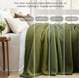 Custom Jacquard <strong>Throw</strong> Blanket Super Soft Warm Plush Blanket <strong>Throw</strong> Size, Great for Couch Sofa Bed, All Seasons Use, <strong>Green</strong> - Product Image 4