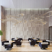Lustres d'hôtel de luxe modernes et personnalisés en cristal Lustres d'escalier à LED pour salon Grand pétale décoratif en verre et métal 20 80
