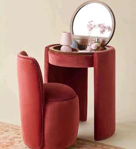 <span class=keywords><strong>Coiffeuse</strong></span> d'angle en bois de luxe vintage et antique, rembourrée, avec <span class=keywords><strong>miroir</strong></span> <span class=keywords><strong>pliable</strong></span> et tabouret, pour chambre à coucher - Product Image 2