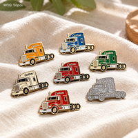 Vente en gros fabricant : Épingles et badges de camionnage personnalisés en alliage de zinc, émail brillant, épingles de revers pour semi-remorques (dure, souple)