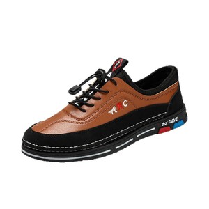 Baskets décontractées en cuir PU pour hommes, à enfiler, avec lacets élastiques, pour le quotidien et les affaires - Product Image 6