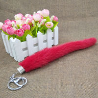 Porte-clés en fourrure de vison véritable, accessoire pour sac à main, vente en gros, 100 pièces