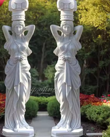 Colonne de balcon en marbre blanc sculptée à la main, style corinthien, pour décoration extérieure de villa, jardin ou mariage