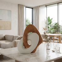 Nouvelle Sculpture en Résine 2026 Design Moderne Beige Jaune Luxe Tuohuangniu Décoration Maison Bureau Hôtel Art Ornement Artisanat Entrelacé