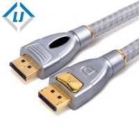 Câble DP Zhongshan LJ 8K 4K avec coque métallique (3 mètres) – Prise en charge 4K 60Hz, haute vitesse, 48 Gbit/s, retour audio