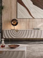 Meuble TV en bois massif et marbre de style européen moderne avec rangement, couleur personnalisable pour chambre, salle à manger, hôtel