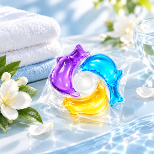 Capsules de lessive en gel jetables hypoallergéniques, parfum floral, écologiques, 50%-80% d'ingrédients actifs, élimination des taches - Product Image 4