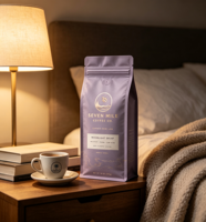 Sachet de café personnalisé avec logo imprimé en gravure, 250g, 500g, 1kg, fond plat, scellé sur huit côtés, pochette verticale avec fermeture éclair, 1lb