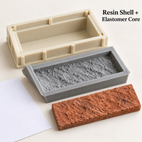 Coque en résine Tietuo + noyau en élastomère, moule à effet brique en PU C257-G5, composant imitation bois, atelier de moulage propre