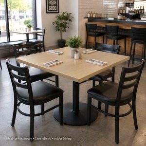 Plateau de table rectangulaire en HPL double face avec coins arrondis, grain de bois clair, pour restaurant, prix DDP USA - Product Image 2